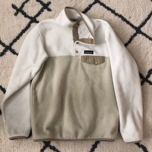 Patagonia cream synchilla snap t fleece pullover